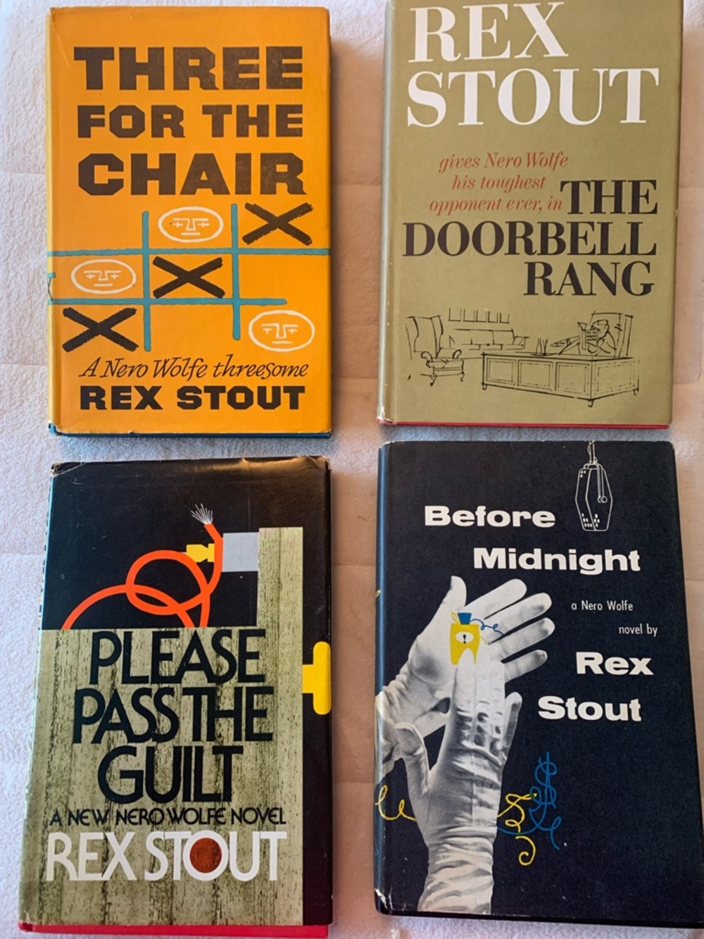 Mystery. 6 novels in 4 books by Rex Stout. Nero wolfe books